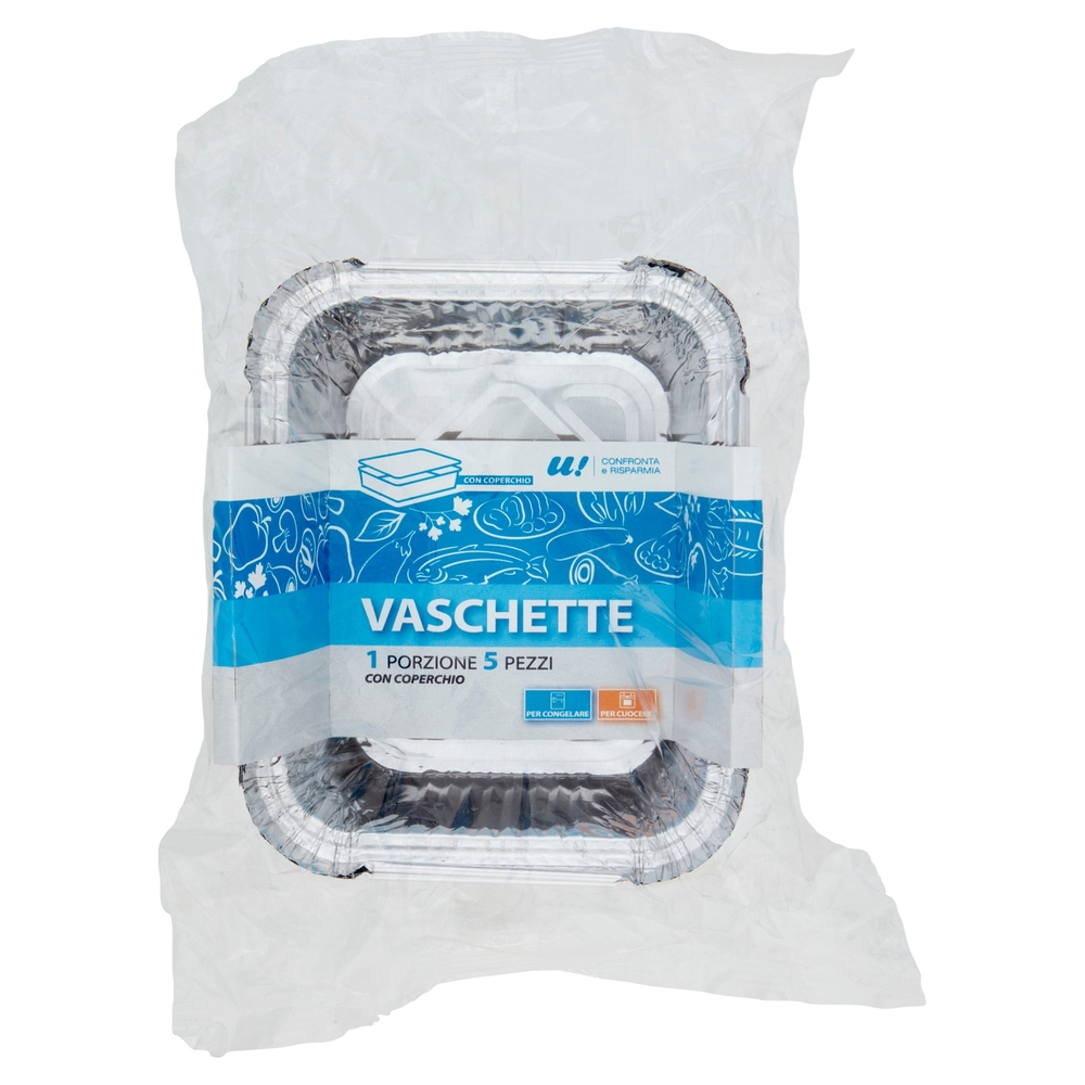 5 Vaschette Mono Porzione con Coperchio U! Confronta e Risparmia